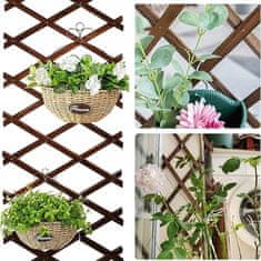 Nikcorp Lesena raztegljiva vrtna mreža 180x33 cm | Opora za plezalke in rože | Pergola za vrtno ograjo ali stensko dekoracijo