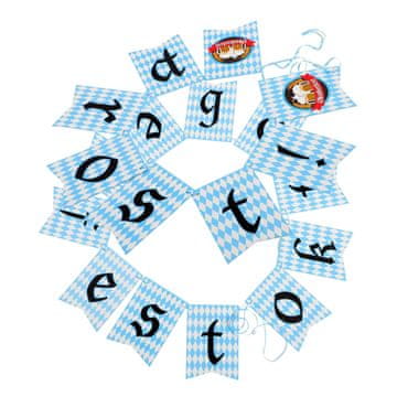 Nikcorp Papirnati transparenti za Oktoberfest, 3 kosi, 20x14 cm | Viseča dekoracija za zabave in pivski festival, modro-bela