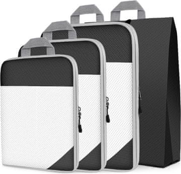 Nikcorp Komplet potovalnih organizatorjev za kovček - 3 torbe za oblačila in vreča za čevlje, vodoodporni, črni