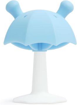 Nikcorp Silikonsko grizalo za dojenčke v obliki dežnika, masažer dlesni brez BPA s priseskom za lajšanje bolečin, moder