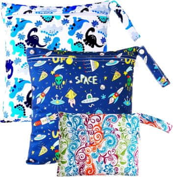 shumee Komplet 3 vrečk za plenice z zadrgo, 28x30 cm x 2 in 14x18 cm