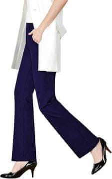 Nikcorp Ženske elegantne hlače na zvonec mornarsko modre barve | Raztegljive poslovne hlače s širokimi hlačnicami S (74 cm)