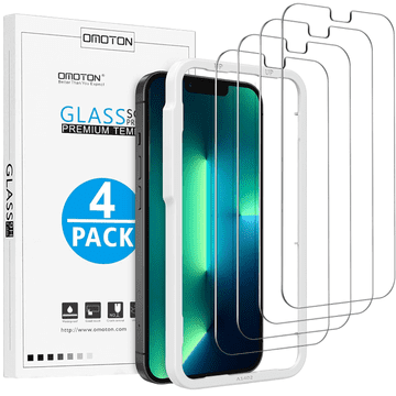 Nikcorp Zaščitno kaljeno steklo 9H za Apple iPhone 12 Pro in 13 Pro Max, zaščita zaslona, komplet 4 kosov, visoka prosojnost