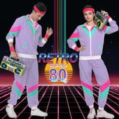 Nikcorp Kostum za pust 80. in 90. leta | Retro trenirka z dodatki | Unisex preobleka za tematske zabave XXL
