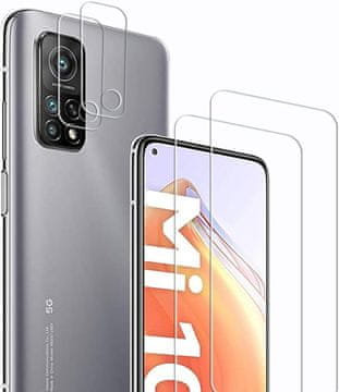 Nikcorp Kaljeno steklo za Xiaomi Mi 10T 5G, 2 kosa, zaščita zaslona in kamere, trdota 9H, visoka prosojnost, odporno na praske