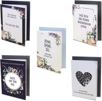 shumee Komplet pogrebnih voščilnic 3x5 kosov s 15 kuvertami