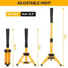 Nikcorp Nastavljivo stojalo za baseball trening Batting Tee | Višina 53-84 cm | Trinožno podnožje s torbo za prenašanje