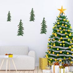 shumee Božični okraski, kovinsko viseče božično drevo, 4 kosi, zeleni