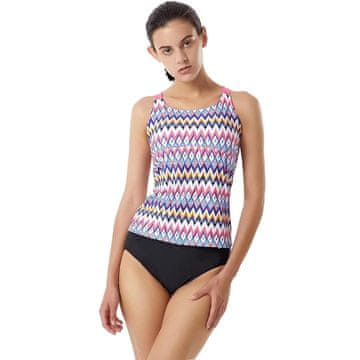 Nikcorp Dvodelne ženske kopalke tankini z visokim pasom in kratkimi hlačami, športni racerback kroj, večbarvne, velikost XL