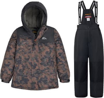 Nikcorp Otroški dvodelni smučarski kombinezon S, rjav | Vodoodporen in vetroodbojen zimski komplet za sneg in smučanje