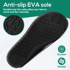 Nikcorp Ženski slip-on čevlji za hojo, zračni in udobni, nedrseč podplat, črni, velikost 44 EU