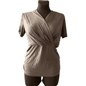 Nikcorp Siva nosečniška majica s kratkimi rokavi za dojenje | Udobna in elastična majica za nosečnice in mamice, velikost M