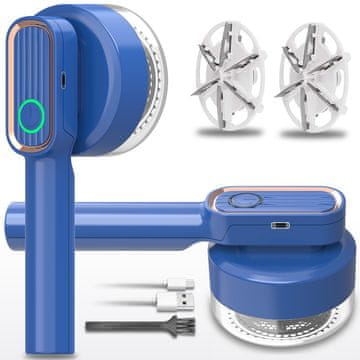 Nikcorp Brivnik za oblačila in tkanine na USB | Odstranjevalec muck in kosmov | 6 rezil, 1200 mAh baterija, varnostno zaklepanje