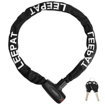 Nikcorp Kolesarska ključavnica verižna 120 cm, 5-mestna šifra in ključ, kaljeno jeklo, zaščitna prevleka proti praskam