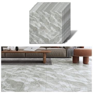 Nikcorp Samolepilne talne vinilne ploščice 30x30 cm sive barve z videzom marmorja, 24 kosov, vodoodporne PVC talne obloge