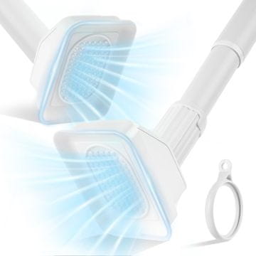 Nikcorp Bela teleskopska palica za zaveso za tuš 120-200 cm, montaža brez vrtanja, visoka nosilnost, jeklena konstrukcija