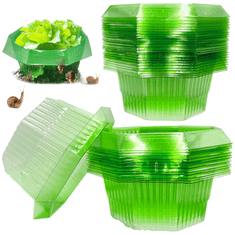 Nikcorp Zaščitni ovratnik za rastline proti polžem 20 kosov | Plastična pregrada za vrt in sadike | Zelena zaščita za zelenjavo