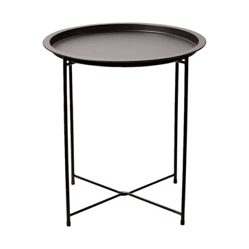 Nikcorp Okrogla senzorična mizica s pladnjem za otroke, jeklena, črna, 46 x 50 cm, za igro s peskom in vodo, za notranjo in zunanjo uporabo