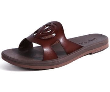 Nikcorp Ženski elegantni sandali z mehkim vložkom in nedrsečim podplatom, rjavi, velikost 40 EU, udobni natikači za poletje