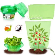 Nikcorp Zaščitni ovratnik proti polžem 12 kosov, mehanska pregrada za vrt in zelenjavo z vrečkami za rastline, premer 24 cm