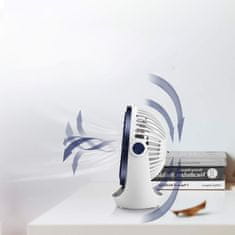 Nikcorp Namizni USB ventilator moder, tih, 3 hitrosti, 360° vrtljiva glava | Prenosni mini ventilator za pisarno in dom