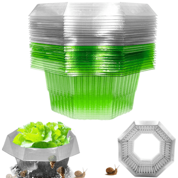 Nikcorp Zaščitni ovratnik proti polžem za vrtne rastline in zelenjavo - komplet 20 kosov, zelena barva, 24x12 cm, za večkratno uporabo