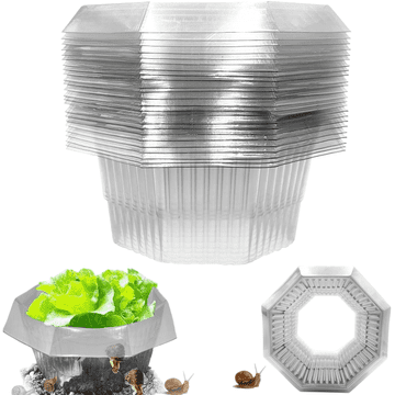 Nikcorp Zaščitni ovratnik proti polžem za vrtne rastline in zelenjavo - komplet 30 kosov, prozorna plastika, 24x12 cm