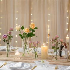 Nikcorp Komplet 3 steklenih cilindričnih vaz 10/15/20 cm | Prozorna dekoracija za rože in sveče, odporna na praske