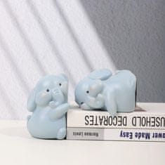 Nikcorp Oporniki za knjige Slon - dekorativni set 2 kosov, siva figurica za polico, pisarno ali darilo, 17x10x13 cm