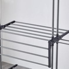 Nikcorp Stoječe zložljivo sušilo za perilo s 3 nivoji na kolesih | Raztegljivo, mobilno, nosilnost 30 kg, 170 cm, sivo