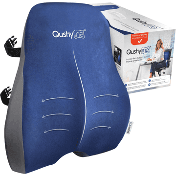 Nikcorp Ortopedska ledvena blazina iz spominske pene za stol in avto | Ergonomska podpora za hrbet 46x42x12 cm, modra