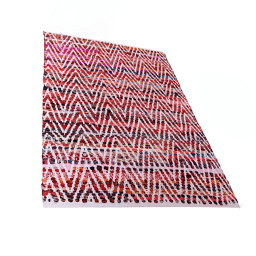 Nikcorp Pravokotna preproga iz naravne jute 60x90 cm, ročno tkana, belo-rdeča, za dnevno sobo, spalnico ali predsobo