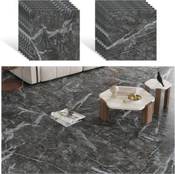 Nikcorp Samolepilne vinilne talne ploščice 30x30 cm v videzu sivega marmorja, 12 kosov, 1,08 m², vodoodporne, za kuhinjo in kopalnico