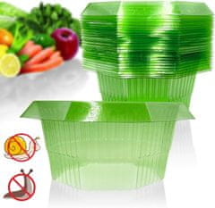 Nikcorp Zaščitni obroči proti polžem 20 kosov | Plastični ovratniki za zaščito rastlin na vrtu | Zeleni