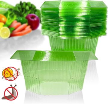 Nikcorp Zaščitni obroči proti polžem 20 kosov | Plastični ovratniki za zaščito rastlin na vrtu | Zeleni