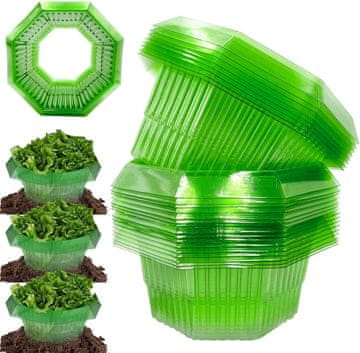 Nikcorp Plastični ovratniki proti polžem 10 kosov | Zaščitni obroči za rastline in zelenjavo | Ekološka zaščita vrta