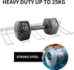 Nikcorp Stenski nosilec za orodje s 4 obešalniki, bel organizator za vrtalnike in električno orodje za garažo ali delavnico