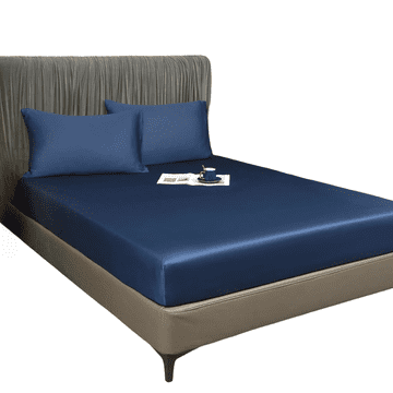 Nikcorp Napenjalna rjuha 140x200 cm mornarsko modra | Gladka bambusova rjuha z elastiko za visoke vzmetnice do 30 cm