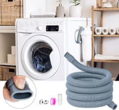 Nikcorp Univerzalna odtočna cev 2,5 m za pralni in pomivalni stroj | Podaljšek z adapterjem in objemkami | Bela