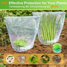 Nikcorp Komplet 25 ovratnikov in 25 mrež za zaščito rastlin pred polži, žuželkami in zmrzaljo, enostavna namestitev na zaskok