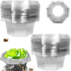 Nikcorp Ovratnice proti polžem 20 kosov, plastični zaščitni obroči za vrt, premer 24 cm, zaščita za solato in zelenjavo