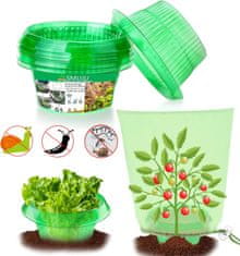 Nikcorp Komplet 25 ovratnikov z mrežami za zaščito rastlin pred polži, žuželkami in zmrzaljo, zaščitna pregrada za vrt