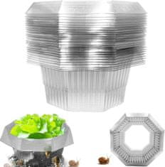 Nikcorp Zaščitni obroči proti polžem 20 kosov | Plastični ovratniki za zaščito rastlin in zelenjave na vrtu | Premer 24 cm