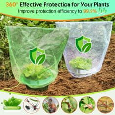 Nikcorp Komplet 20 ovratnikov in 20 mrež za zaščito rastlin pred polži, žuželkami in pticami, zaščita za vrt in zelenjavo