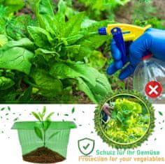 Nikcorp Komplet 25 ovratnikov z mrežami za zaščito rastlin pred polži, žuželkami in zmrzaljo, zaščitna pregrada za vrt