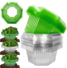 Nikcorp Zaščitni ovratniki proti polžem 10 kosov | Plastični obroči za zaščito rastlin in zelenjave na vrtu Ø 24 cm