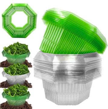 Nikcorp Zaščitni ovratniki proti polžem 10 kosov | Plastični obroči za zaščito rastlin in zelenjave na vrtu Ø 24 cm