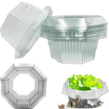 Nikcorp Ovratniki proti polžem 10 kosov Ø 24 cm | Plastična zaščita za zelenjavo, solato in rože | Obroči za vrt za večkratno uporabo