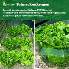 Nikcorp Zaščitni obroči proti polžem 20 kosov Ø 24 cm | Plastični ovratniki za zaščito zelenjave, solate in rož na vrtu