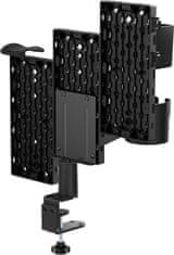 Nikcorp Namizna perforirana plošča za gaming opremo 360° vrtljiva z držali za slušalke kontrolerje in kable črna